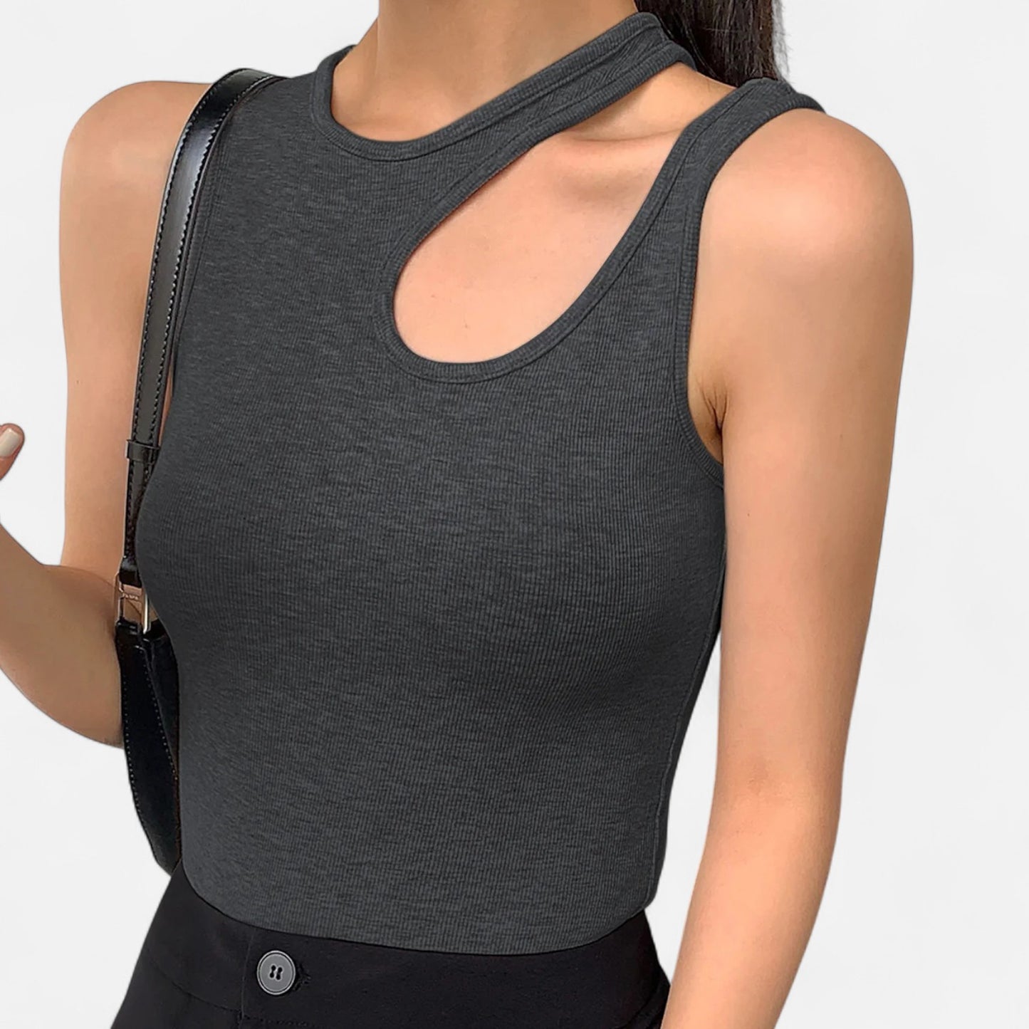 Melvoir | Damski Top z Okrągłym Dekoltem i Elastycznym Pasem