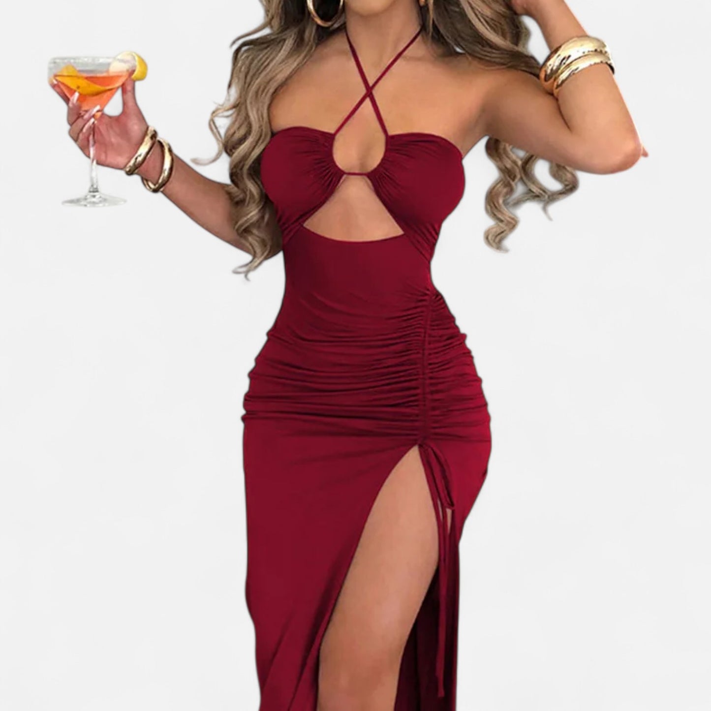 Melvoir | Damska Sukienka Midi Bez Rękawów