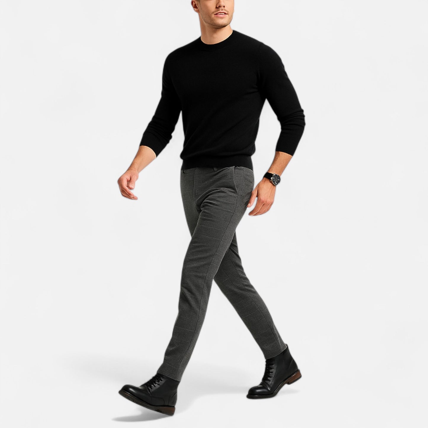 Melvoir | Męskie Eleganckie Spodnie w Kratę