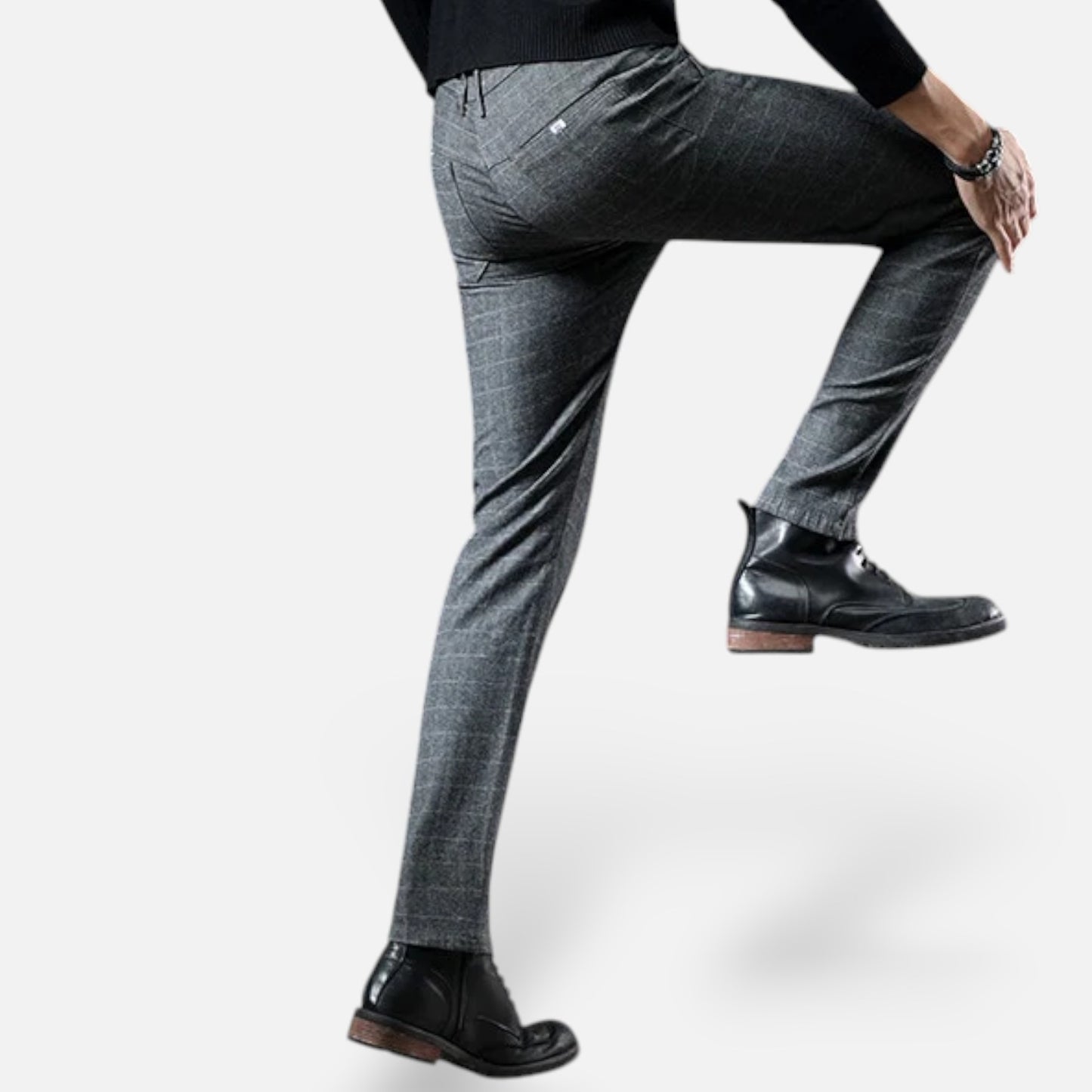 Melvoir | Męskie Eleganckie Spodnie w Kratę